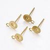 Brass Stud Earring Findings X-KK-K225-02B-G-2