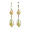 Cowrie Shell Flower Dangle Earrings EJEW-MZ00250-02-1