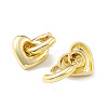 Rack Plating Brass Heart Dangle Hoop Earrings for Women X-EJEW-H135-07G-2