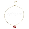 Butterfly Light Gold Brass Micro Pave Cubic Zirconia Pendant Necklaces NJEW-E105-05KCG-03-2