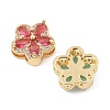 Brass Micro Pave Cubic Zirconia Slide Charms ZIRC-I068-18G-2