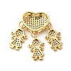 Rack Plating Brass Micro Pave Cubic Zirconia Pendants KK-E072-07G-2