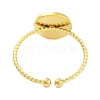 Real 18K Gold Plated 304 Stainless Steel Open Cuff Rings for Women RJEW-B061-02G-03-3