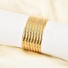 Fashion PVD Vacuum Plating 201 Stainless Steel Bangle Sets BJEW-L664-024C-G-1-1