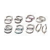 Brass Micro Pave Cubic Zirconia Hoop Earrings EJEW-P322-01P-4
