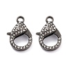 Alloy Rhinestone Lobster Claw Clasps PALLOY-L166-01B-1