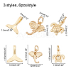 CHGCRAFT 18Pcs 3 Style Brass Charms KK-CA0001-52G-2