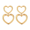 304 Stainless Steel Hollow Heart Dangle Stud Earrings EJEW-Z096-03G-2