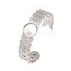 304 Stainless Steel Leaf Cuff Bangle Making STAS-F366-12A-P-1