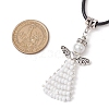 Seed Beads Loom Angel Pendant Necklaces NJEW-MZ00061-01-3