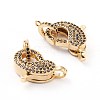 Brass Micro Pave Cubic Zirconia Lobster Claw Clasp ZIRC-I043-32G-01-1