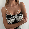 Iron & Imitation Pearl Bowknot Multilayered Tassel Sexy Chest Shoulder Body Chains WG19B3D-01-2