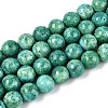 Dyed Synthetic Fossil Beads Strands G-T139-6mm-66E-1