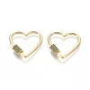 Brass Micro Pave Cubic Zirconia Screw Carabiner Lock Charms ZIRC-I031-11G-03-1