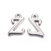 Platinum Plated Alloy Letter Pendants PALLOY-J718-01P-Z-1