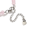 Natural Rose Quartz Round & Synthetic Non-magnetic Hematite & White Shell Beaded Bracelets for Women BJEW-K251-02A-4
