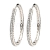 Brass Micro Pave Cubic Zirconia Hoop Earrings EJEW-D078-08P-1