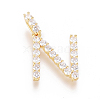 Golden Plated Brass Micro Pave Clear Cubic Zirconia Pendants ZIRC-L093-01N-1