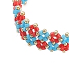 Rhombus Woven Glass Beaded Bracelets for Women BJEW-MZ00110-01-3