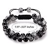 Sparkling Round Glass Braided Bead Bracelet BJEW-SW00082-06-2