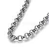 Non-Tarnish 304 Stainless Steel Rolo Chain Necklaces NJEW-F242-12P-D-2