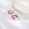 304 Stainless Steel Enamel Hoop Earrings for Women AU7915-1-2