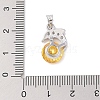 Rack Plating Brass Micro Pave Cubic Zirconia Pendants ZIRC-I066-01P-01-3