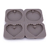 Heart & Flat Round Silicone Pendant Molds DIY-WH0171-38-1