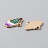 Alloy Dark Green Enamel Connector Charms ENAM-CJC0019-01C-2