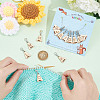 13Pcs 13 Style Triangle with Letter L~M Wood Pendant Locking Stitch Markers HJEW-AB00640-3