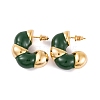 C-Shaped Brass Enamel Stud Earrings for Women EJEW-G391-19G-01-1