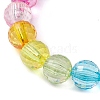 7.5mm Faceted Round Transparent Acrylic Beaded Stretch Bracelets BJEW-JB10249-02-2