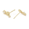 Brass Clear Cubic Zirconia Stud Earrings EJEW-Q014-31G-4