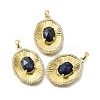 Natural Lapis Lazuli Faceted Oval Pendants KK-U072-19G-1