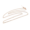 1mm Rack Plating Brass Cable Chain Adjustable Slider Necklaces for Women Men MAK-L044-04RG-1