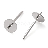Rhodium Plated 925 Sterling Silver Stud Earring Findings STER-E068-01B-P-2