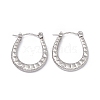 Non-Tarnish 304 Stainless Steel Horseshoe Hoop Earrings for Women EJEW-B018-05P-1