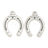 Tibetan Style Alloy Horseshoe Pendants TIBEP-23708-AS-RS-3