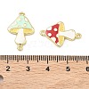 Autumn Brass Enamel Mushroom Links Connector Charms KK-K417-03B-G-3