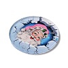 Printed Flat Round Christmas Themed Acrylic Pendants OACR-L018-05A-2