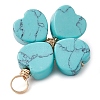 Synthetic Turquoise Clover Pendants PALLOY-JF03180-03-4