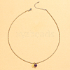 Stainless Steel Natural Stone Pendant Necklace 18K Gold Plated Women's Clavicle Chain HW0705-1-1