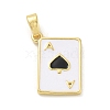 Spades Brass Enamel Pendants KK-G517-06G-01-1