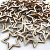Unfinished Wood Star Shape Discs Slices WOCR-PW0001-026D-2