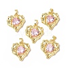 Brass Micro Pave Cubic Zirconia Pendants KK-P223-51G-01-4