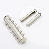 6-strands Brass Slide Lock Clasps KK-Q270-1-NF-2