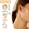 BENECREAT 12Pcs Brass Stud Earring Findings KK-BC0008-34-2