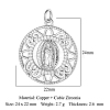 Religion Jewelry Brass Micro Pave Cubic Zirconia Pendants PW-WG6AA9C-01-2