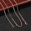 1.5mm Rack Plating Brass Oval Link Chain Necklaces for Women Men MAK-L044-25RG-1