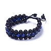 Adjustable Natural Lapis Lazuli Braided Bead Bracelets BJEW-I273-G01-1